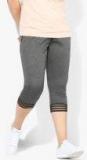 Sweet Dreams Grey Solid Lounge Capris Women