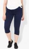 Sweet Dreams Navy Blue Solid Capris women