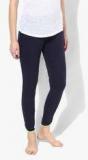 Sweet Dreams Navy Blue Solid Leggings Women