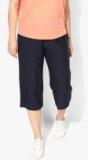 Sweet Dreams Navy Blue Solid Lounge Capris Women