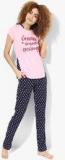 Sweet Dreams Pink Printed Pyjama Set Women