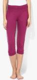 Sweet Dreams Purple Solid Capri women