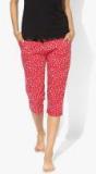 Sweet Dreams Red Printed Loungewear Capri Women