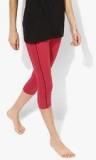 Sweet Dreams Red Solid Capri Women