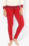 Sweet Dreams Red Solid Lounge Pant Women