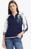 Taanz Navy Blue Self Design Blouse Women