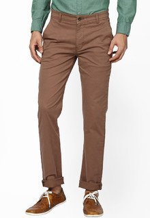 Taanz Solid Brown Formal Trouser men