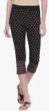 Tab91 Black Printed Capri Women