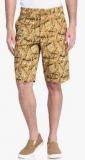 Tab91 Khaki Printed Shorts men