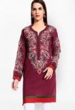 Tab91 Maroon Printed Kurtas women