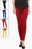 Tab91 Pack Of Five Multicoloured Solid Leggings Women