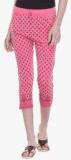 Tab91 Pink Printed Capri Women