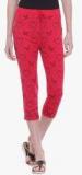 Tab91 Red Printed Capri Women