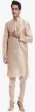 Tag 7 Beige Solid Kurta Pyjama Men