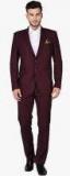 Tag 7 Burgundy Solid Suit Men