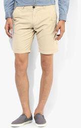 Tagd New York Beige Solid Shorts Men