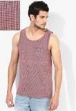 Tagd New York Pink Printed Round Neck Vest Men