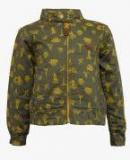 Tales & Stories Green Printed Winter Jacket Boys