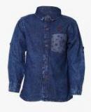 Tales & Stories Navy Blue Casual Shirt Boys