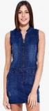 Tarama Blue Coloured Washed Bodycon Dress Women