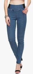 Tarama Blue Solid Jeggings Women