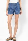 Tarama Blue Solid Shorts Women