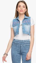 Tarama Light Blue Washed Summer Jacket Women