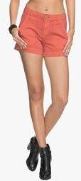 Tarama Orange Solid Shorts women