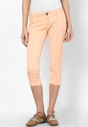 Tarama Peach Solid Capri Women