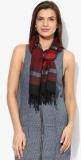 Tassels Red Printed Stole Women