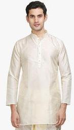 Tattva From Mark Anderson Cream Solid Kurta Men