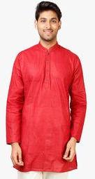 Tattva From Mark Anderson Red Solid Kurta Men