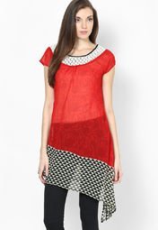 Taurus Red Printed Tunic Women