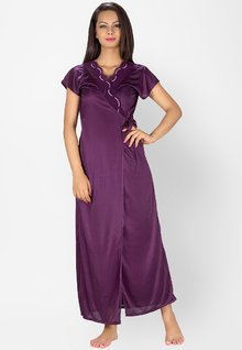 Teleno Solid Purple Nightwear women