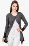 Texco Grey Solid Open Front Shrug Women