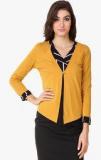 Texco Mustard Yellow Solid Shrug Women