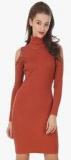 Texco Rust Solid Bodycon Dress Women