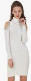 Texco White Solid Bodycon Dress Women