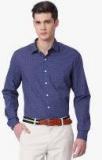 The Bear House Blue Printed Regular Fit Formal Shirt Men