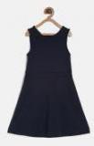 The Childrens Place Girls Navy Blue Solid Fit and Flare Dress