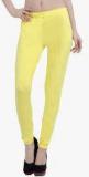 The Cotton Company Yellow Solid Leggings Women