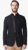 The Design Factory Black Solid Blazer Men