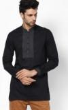 The Design Factory Solid Black Kurta Men