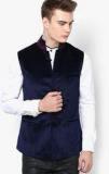 The Design Factory Solid Blue Ethnic Jacket men