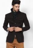 The Design Factory Solid Brown Blazer Men