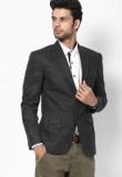 The Design Factory Solid Grey Blazer Men