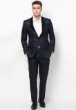 The Design Factory Solid Navy Blue Suit Set Men