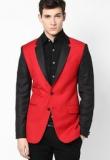 The Design Factory Solid Red Blazer Men