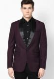 The Design Factory Solid Wine Blazer Men