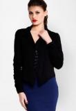 The Gud Look Black Solid Jacket Women